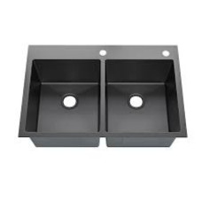SINK BLK D/BOWL S/ON CW
